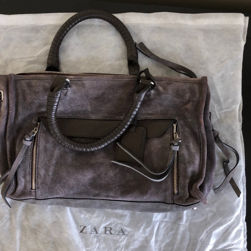 Suede Zara Bag - Grey